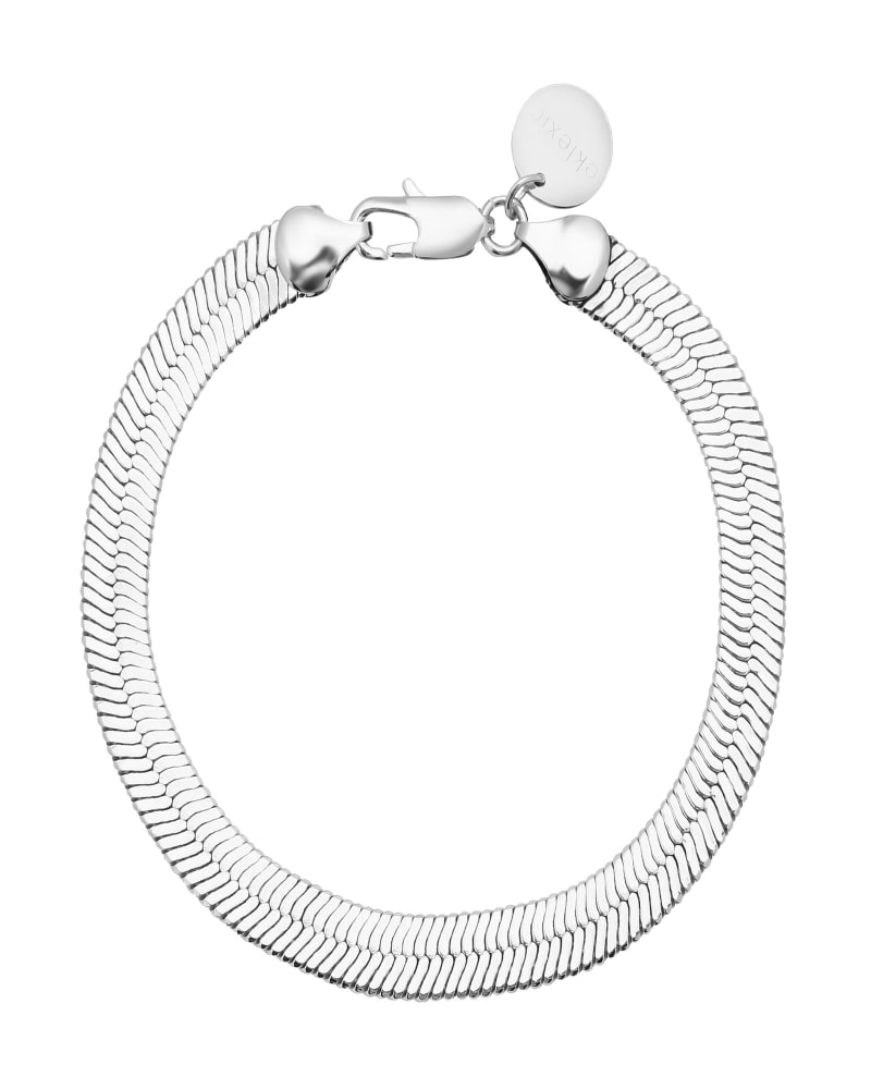 Front of a size 8" 7mm Viper Chain Bracelet 8" Silver in Silver by Eklexic. | dia_product_style_image_id:282653